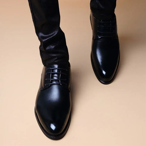 Men's Dress Shoes Casual Style Lace-Up Pointed Design Ideal for Weddings and Business Events