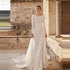 Classic Mermaid Wedding Dresses Women's Sexy Backless Gowns Long Sleeve Sweep Train