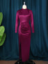 Long Dress Women Party Pleated Bandage Elegant Evening Maxi Dresses