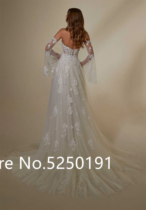 Popular Sweetheart Full Lace Short Sheath Wedding Dresses With Detachable Train 2 In 1 Bridal Gown