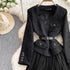 Hepburn Elegant Long Tweed Dresses Women Autumn Party Luxury Robe