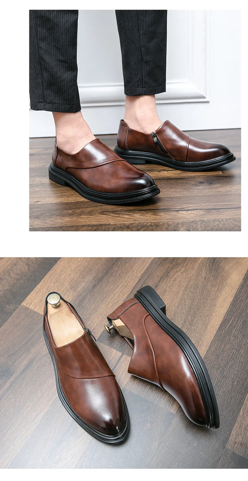 Fashion Men's Dress Shoes Formal Loafers Leather Wedding Shoes for Men