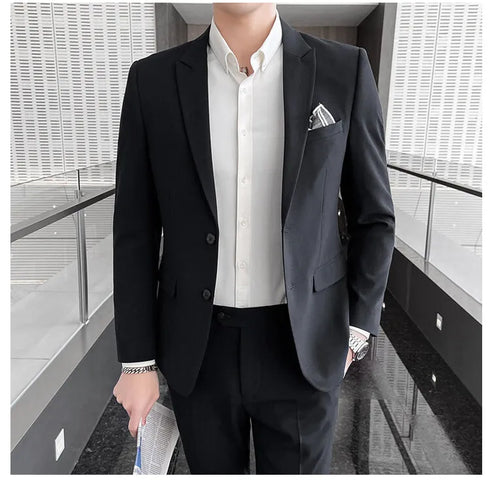 Fashionable Men's Suit and Trousers Two-Piece Set for Business Casual and Weddings