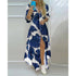 Bohemian Style Ankle-Length Maxi Dress with Long Sleeves for Women