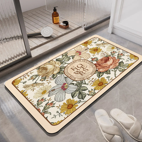 Luxury Bath Mats Anti Slip Shower Foot Mat Super Absorbent Quick Dry Floor Mat Toilet Rug
