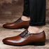 Classic Point Toe Men’s Dress Shoes for Business and Formal Occasions – Stylish Lace-Up Brogue Casual Footwear for Every Man's Wardrobe