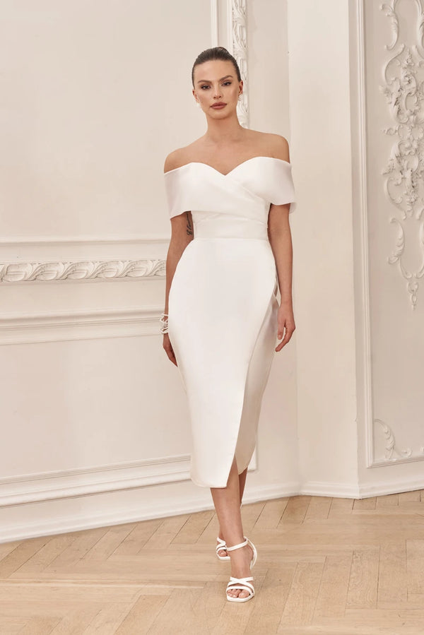 Vestidos De Novia Simple Satin Ankle Length Wedding Dress