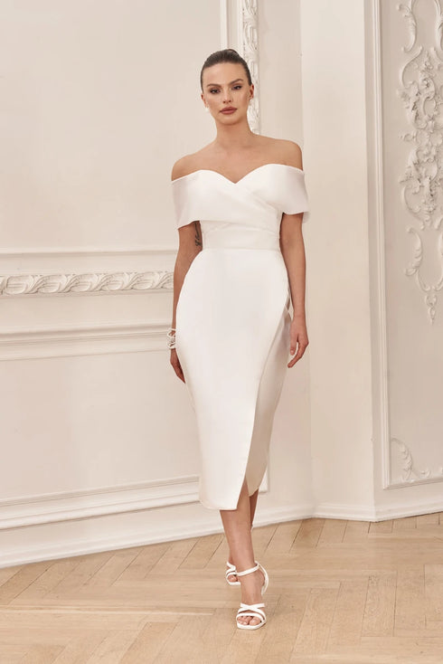 Vestidos De Novia Simple Satin Ankle Length Wedding Dress