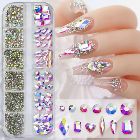 Luxury Nail Art Decoration with Mixed Rhinestones and Crystal Gems for Stunning Manicure Accessories - Perfect for Fall Season Nails