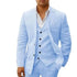 Linen Notch Lapel Slim Fit Men Suits 3 Piece Blazer Pants Set for Wedding and Prom