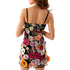Floral Embroidered Spaghetti Strap Mini Dress for Cocktail Parties and Clubwear