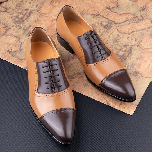 Versatile Lace-Up Oxford Style Dress Shoes for Men - Formal Office & Casual Suit Footwear