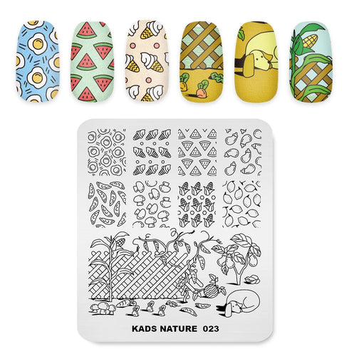 Nature-Inspired Nail Art Stamping Plate - Stainless Steel DIY Manicure Tool with Leaf and Umbrella Patterns for Stunning Nail Designs