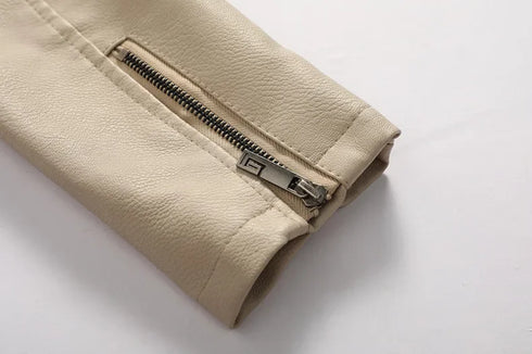 Men's Cozy Thickened Fleece Lined Winterproof Leather Jacket with Hood - Durable Casual Outerwear for Ultimate Warmth and Style