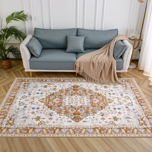 Retro Living Room Decoration Carpet Nordic Style Area Rug for Bedroom Non-Slip Mat