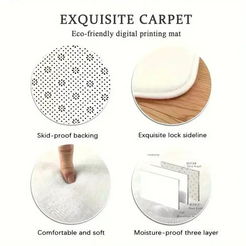 Luxury Retro Persian Carpet Non-Slip Living Room Entrance Mat Home Decoration Rug