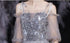 Off Shoulder Lace Illusion A Line Dress Floor Length Glitter Tulle Bow Bridesmaid Dress