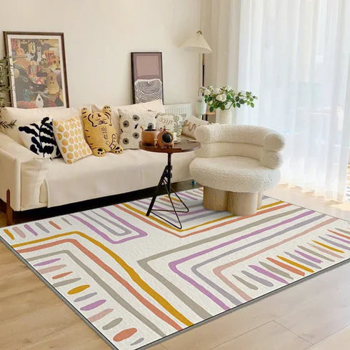 Geometric Irregular Lines Large Area Living Room Carpet Soft Fluffy Bedroom Rug Modern Home Decoration