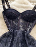 Women Sexy Hollow Out Party Club Embroidery Dress Evening Strap Splicing Vestidos