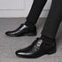 Elegant Lace-up White Leather Men's Formal Business Shoes with Pointed Toe