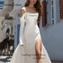 Chic Off-the-Shoulder Mermaid Wedding Gown with Backless Design and Elegant Side Slit