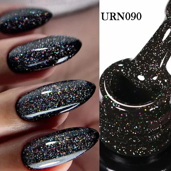 Glittery Gel Nail Polish for Eye-Catching Halloween Nails – 7.5ML Semi-Permanent UV LED Varnish for Stunning Nail Art and Manicure