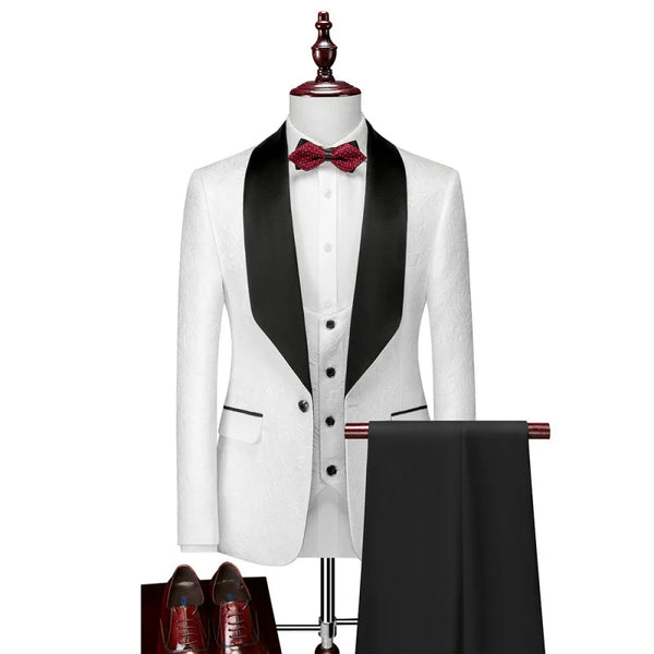 Men's Suit Dress Groom Best Man Three-Piece Leisure Suit