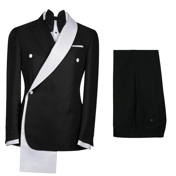 Elegant Slim Fit Men's Tuxedo Suit Set - Stylish Jacket & Pants for Prom, Wedding, and Formal Events