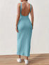 Solid Backless Tank Dress for Women - Summer Sleeveless Knitted Midi Dress