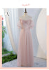 V-Neck Ruched Tulle A-Line Dress With Square Collar And Appliques And Bow Bridesmaid Dress