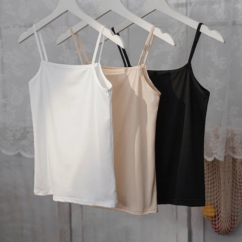Women's Modal Crop Camisole Tops - Sleeveless Slim Sling T-shirt and Bottoming Tanks