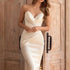 Customized 2 In 1 Detachable Train Wedding Dress Satin Mermaid Bride Gowns