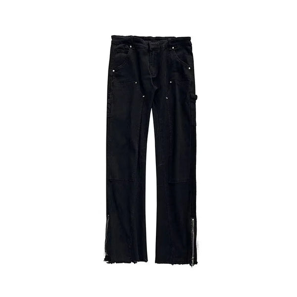 High Street Dark Jeans Men's Loose Straight Retro Flare Pants