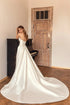 Customized Luxury Sweetheart Mermaid Satin Wedding Dress with Detachable Skirt and Backless Lace Up Design