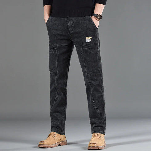 Men's Jeans Straight Cut Casual Fit With Fashion Print Jeans