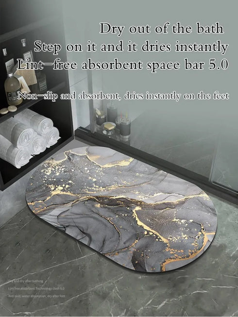 Luxury Nordic Diatomite Bath Mat Anti Slip Super Absorbent Quick Dry Floor Mat