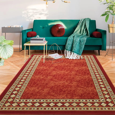 Modern Bordered Rugs for Living Room and Bedroom Decorative Area Carpet Non-slip Floor Mat