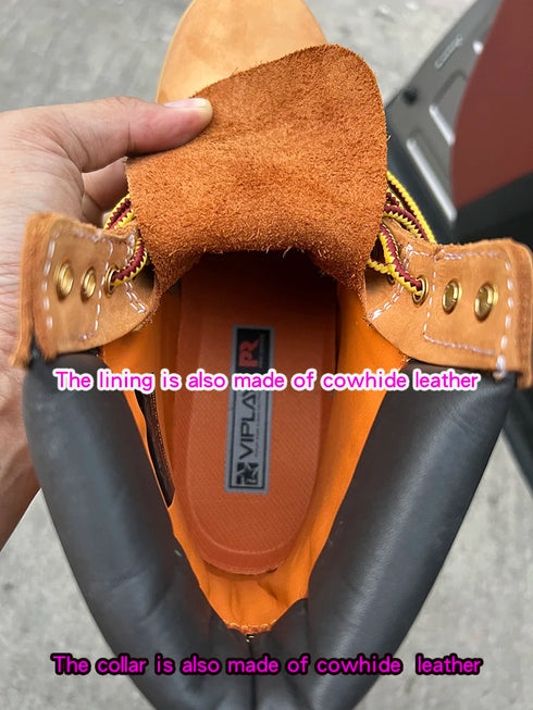 Men's Waterproof Leather Hiking Boots - Comfortable Casual Outdoor Footwear