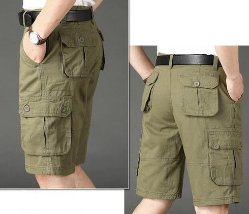 Khaki Half Men's Cargo Shorts Bermuda Designer Jogger Pants