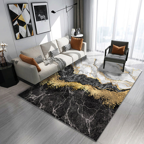 Modern Abstract Marble Area Rug for Living Room and Bedroom Decor