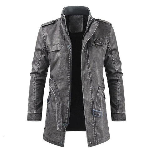 Fleece-lined Faux-Leather Jacket — Warm, Slim & Winter-Ready