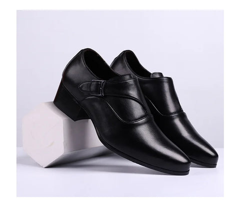 Leather Men Dress Shoes Elevator Business Oxford Footwear for Wedding and Office