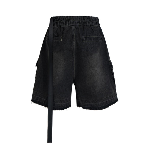 Ro Style Ribbons Streetwear Multi-pockets Cargo Shorts for Men