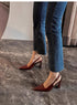 Elegant Pointed Toe Women Sandals Square Heel Strappy
