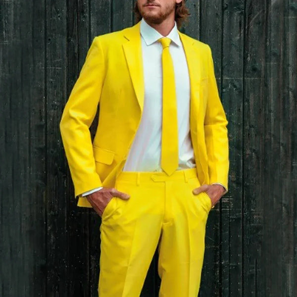 Stylish Men Suits Single Breasted Notch Lapel Casual Outfit