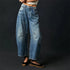 Casual Women’s Wide Leg Barrel Jeans - Perfect for Fall Outfits, Baggy Mid Rise Denim Style, Ankle-Length Comfort