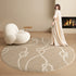 Cream Style Round Carpet Fluffy Soft Plush Rug for Living Room and Bedroom