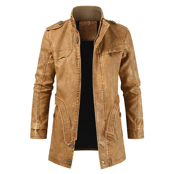Fleece-lined Faux-Leather Jacket — Warm, Slim & Winter-Ready
