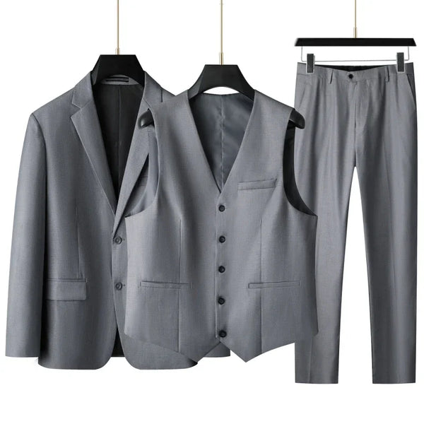 Luxury Plus Size Men's Suit Set with Vest and Trousers for Weddings and Formal Events 3/2 Piece