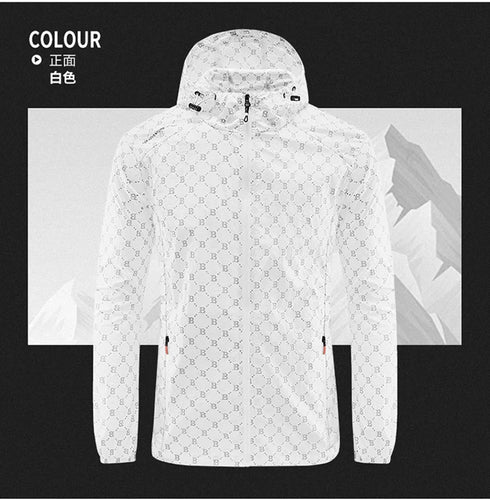 Men's Lightweight Summer Cycling Jacket - UV Protection Windbreaker for Mountain Hiking, Fishing, and Casual Sports with Quick Drying Hooded Design